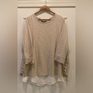 Simply Vera Vera Wang- Women's Mock-Layer Lace-Up Top